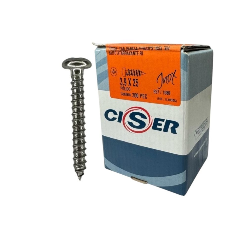 Parafuso Inox AAT Panela Phillips 3.9X25 Phillips Caixa 200 PCS