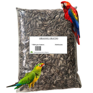 Semente 5 Kg Girassol Grande Para Pássaros Papagaio Graudo Limpa 1, 3 e 5 Kg