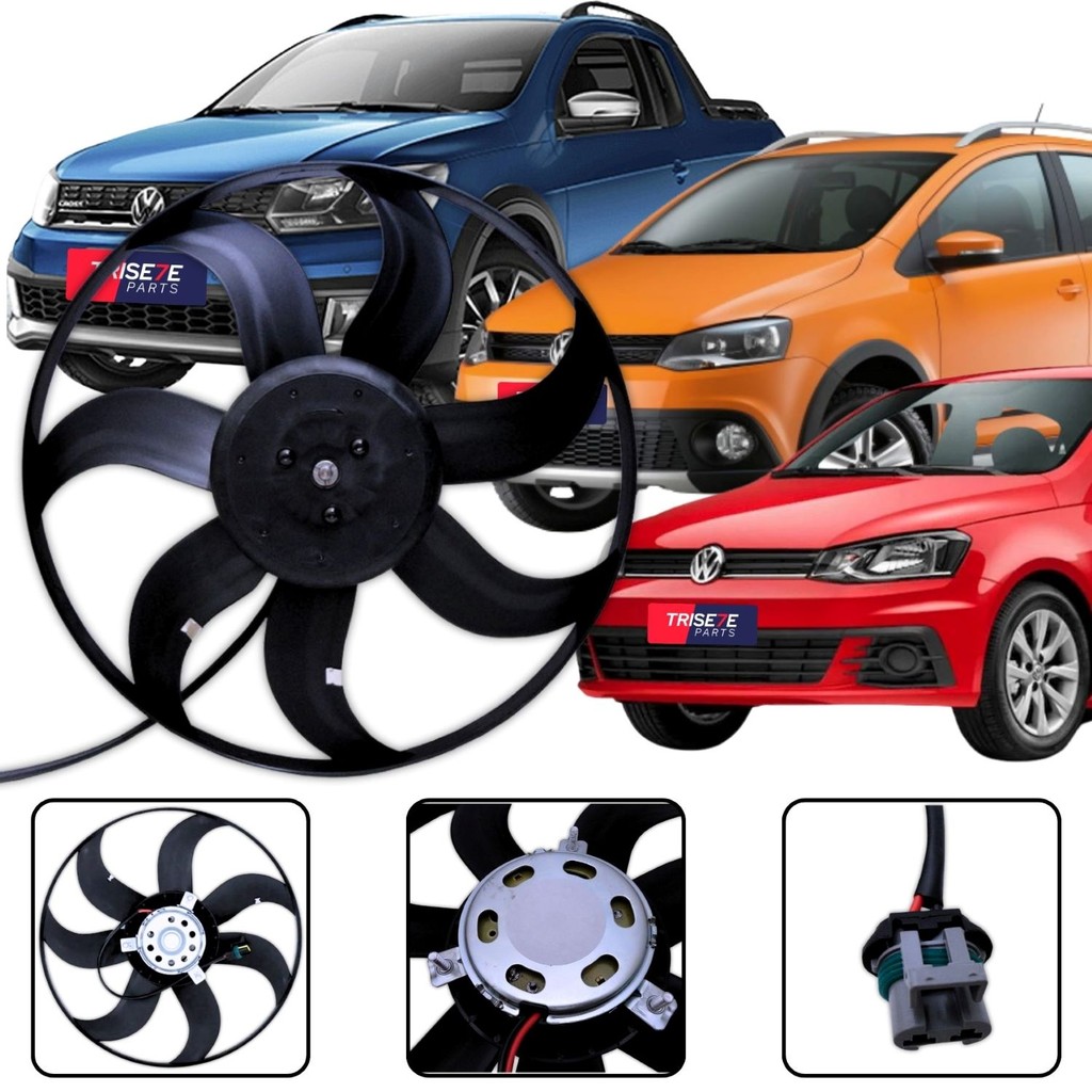 Ventoinha do Radiador Gol Saveiro SpaceFox Golf Fox Voyage COM AR G5 G6 G7 2008 2009 2010 2011 2012