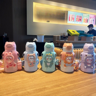 Garrafa térmica infantil com canudo e alça 500/520ml Copo em aço inox - M-1330 em Oferta na Shopee