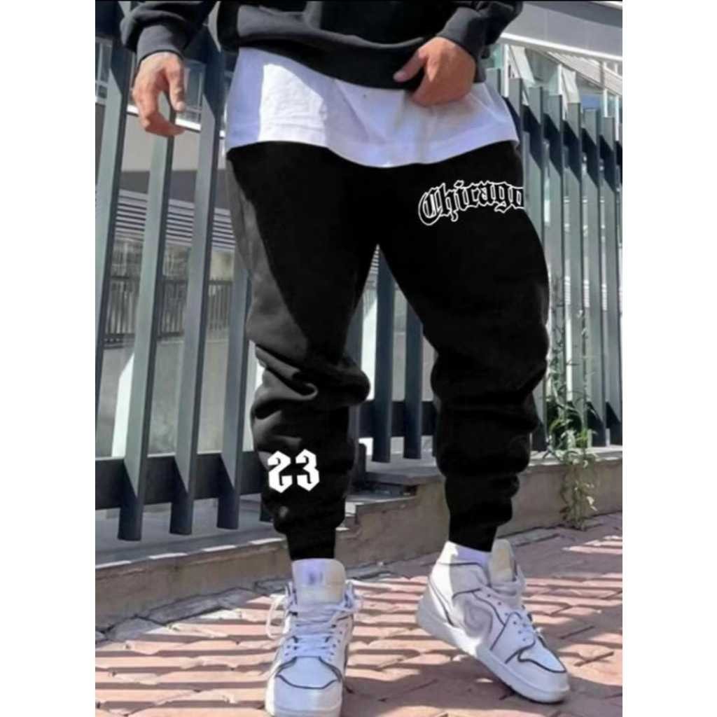 Calça Moletom Chicago 23 Estampado Estiloso Streetwear estilo rua Tecido Premium Lançamento Algodão