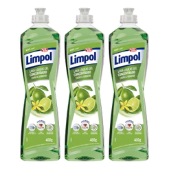 Kit 3 Detergente Gel Concentrado Limão e Verbena 400ml Limpol