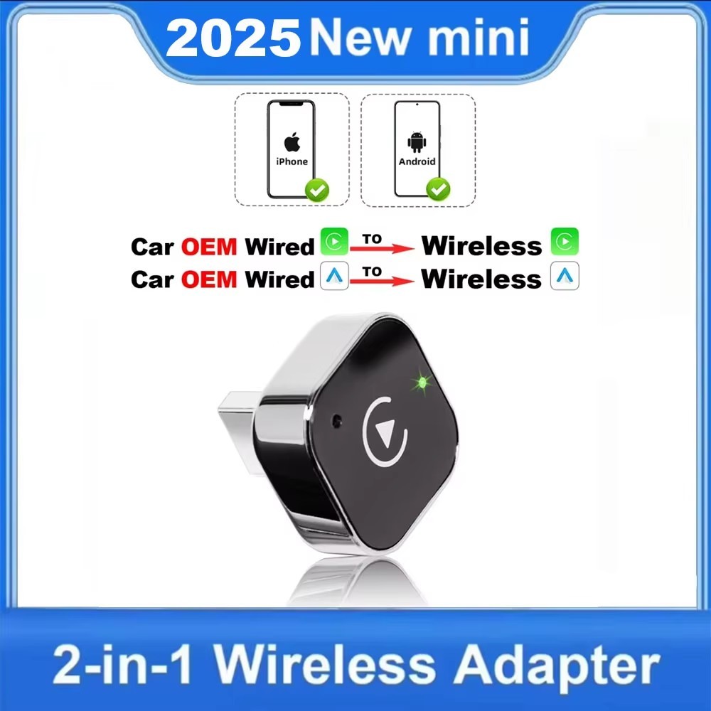 CarPlay Sem Fio Android Adaptador Automático 2 Em 1 Mini Caixa Plug & Play AI Box BT WiFi ...