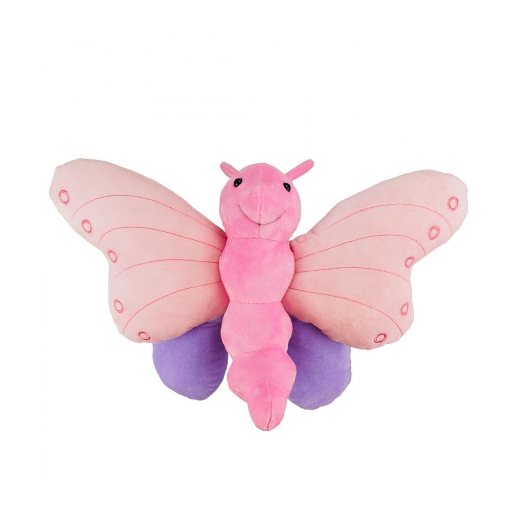 BBL1740-24-F | Pelúcia Fofa Borboleta Corpo Asas Rosa Lilás 30x43cm