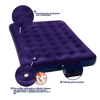 Colchão Inflável Casal Mor Life com Inflador Confortável PVC Alta Qualidade em Oferta na Shopee