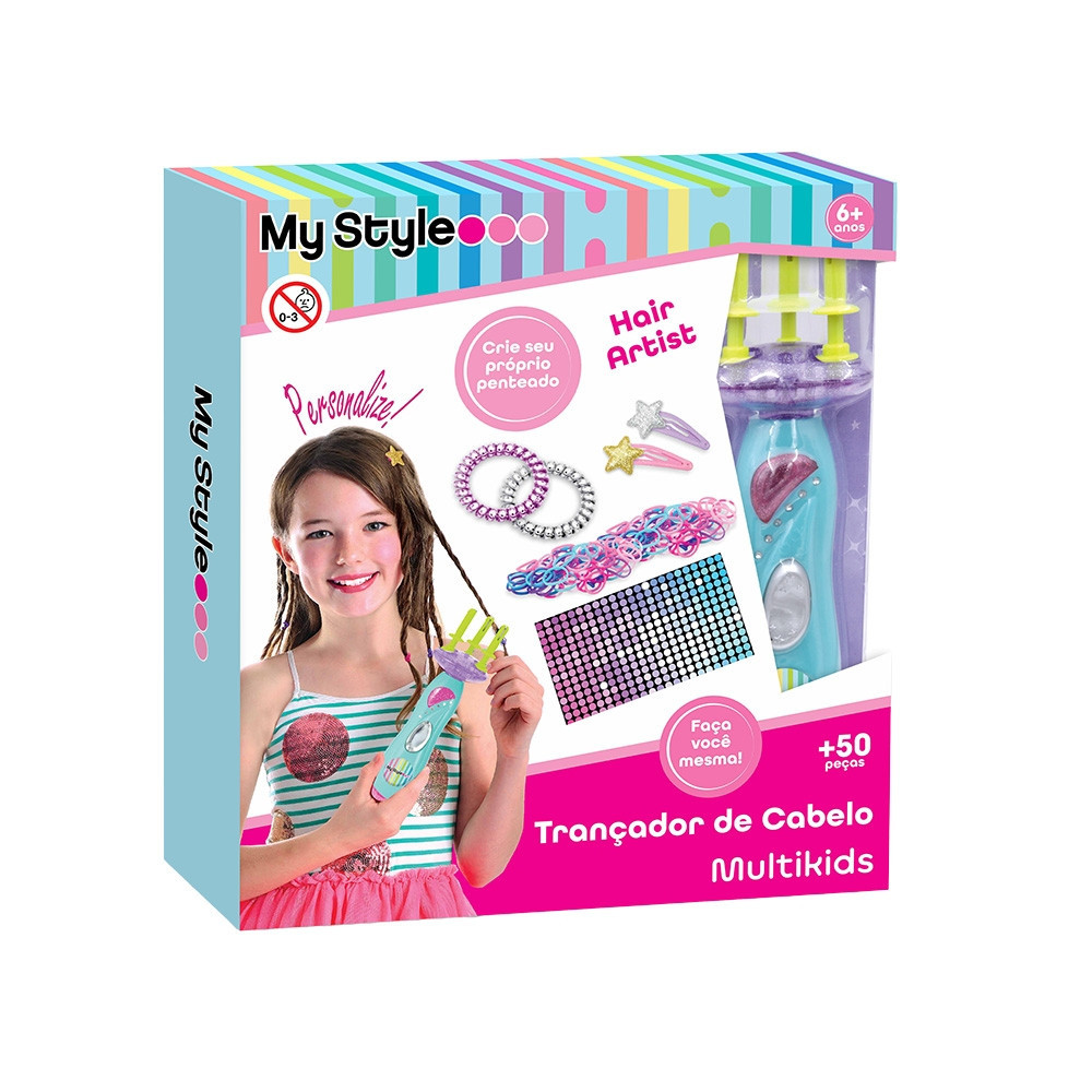 Kit Trançador de Cabelo Infantil My Style Multikids - BR2139 em Oferta na Shopee