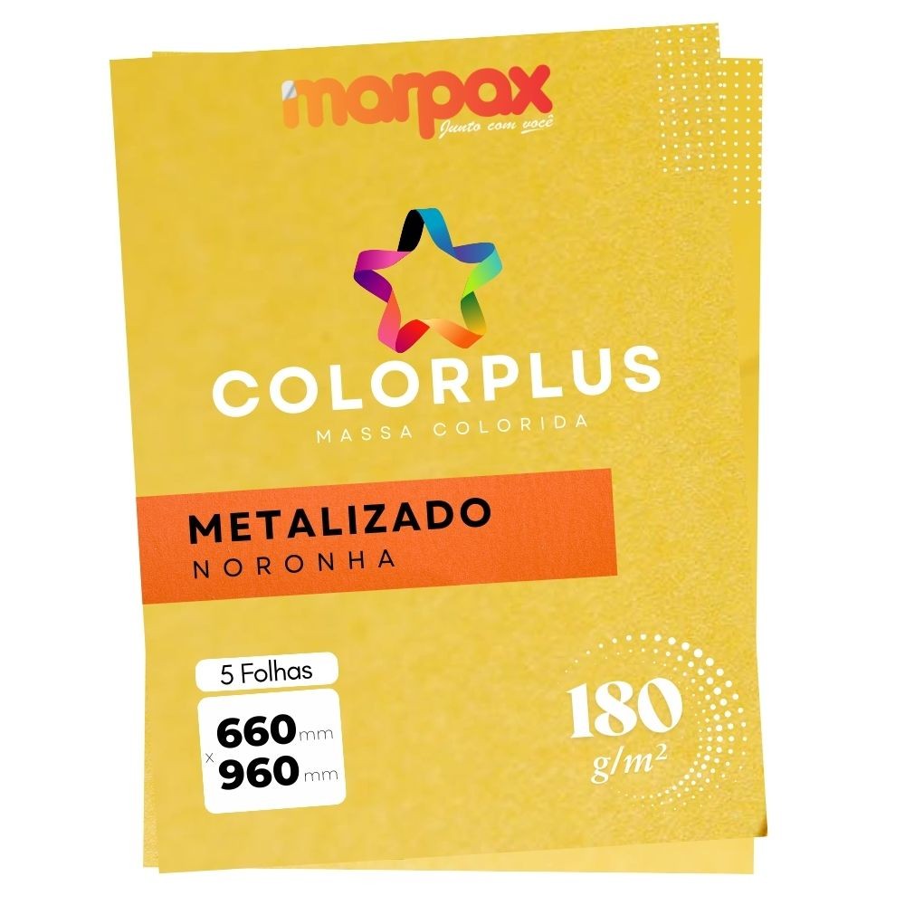Papel Color Plus 180g 66x96cm Metalizado Noronha Marpax 5fls