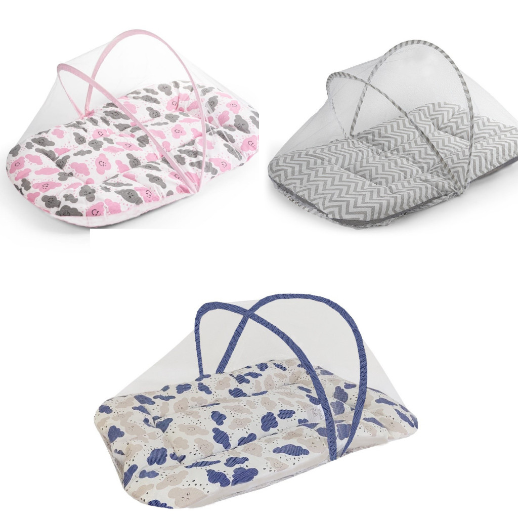 Berço Portátil Com Mosqueteiro Para Bebe Colchonete em Oferta na Shopee