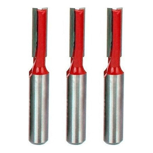 Kit 03 Fresas Retas 6mm Haste 6mm Corte Duplo Madeira Tupia XF