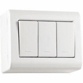 Caixa de Sobrepor com 3 Interruptores Simples 10 A 250 V - Tramontina LizFlex Branca em Oferta na Shopee
