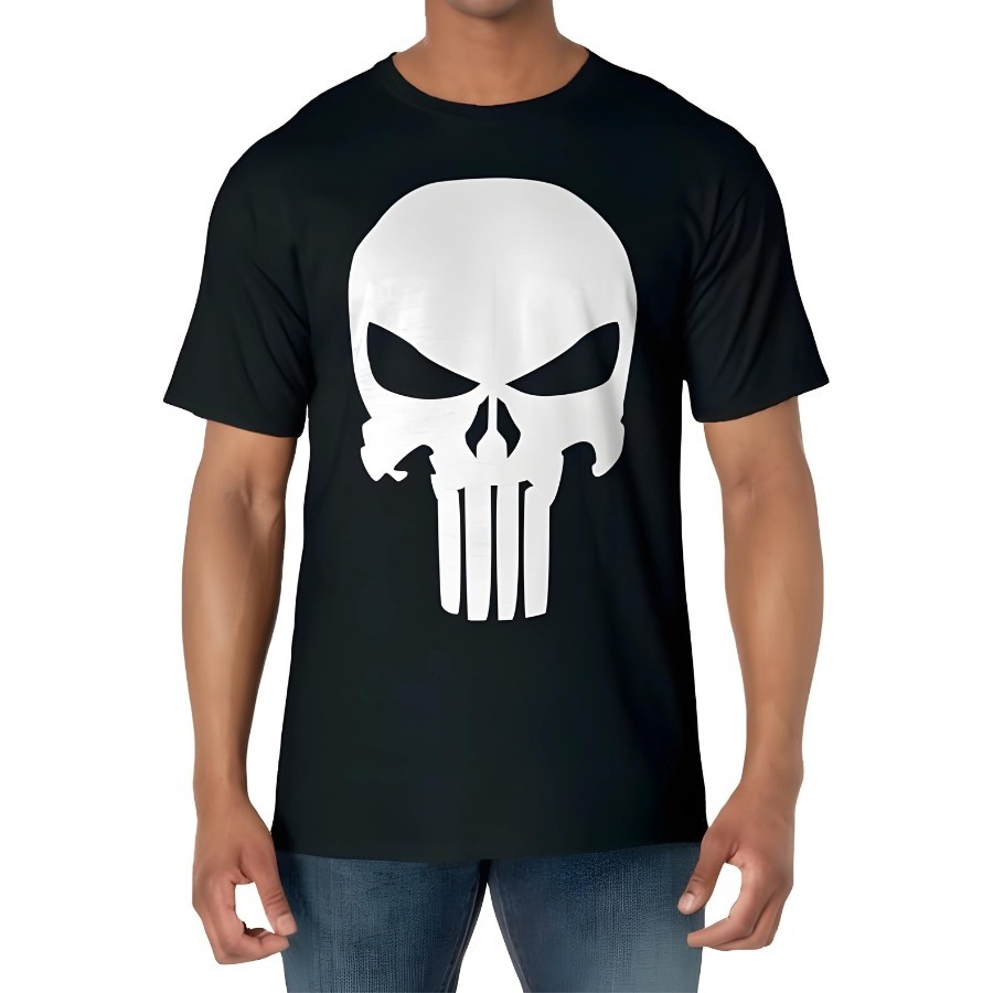 Camiseta Black Skul, Caveira, Camisa Masculina 100% Algodão Fio 30.1 Slim, Camiseta The Punisher