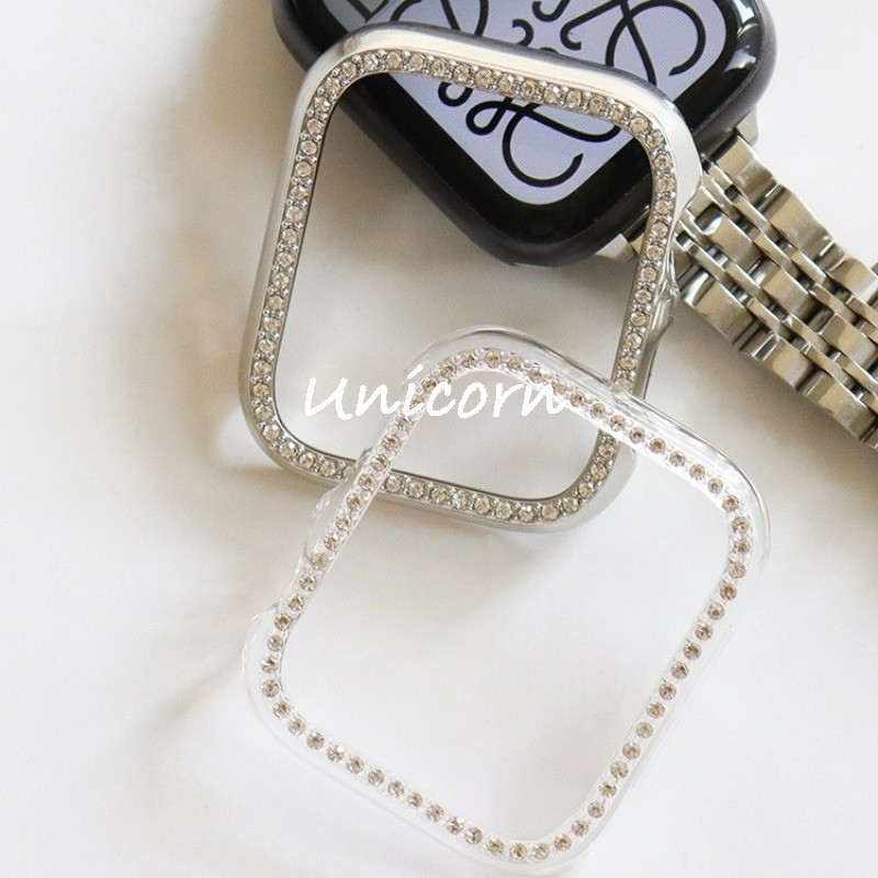 Capa De Diamante Para Apple Watch 11 10 9 8 7 42mm 41mm 45mm 44mm 40mm Bling Bumper Protector Shell i Series 8 3 4 5 6 S