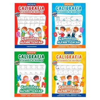 Combo Caligrafia e Atividades de Reforço - Klit com 4 Cartilhas em Oferta na Shopee
