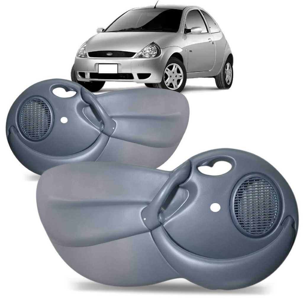 Par Forro Porta Dianteiro Ford Ka 1997 98 99 00 01 02 03 04 A 2007 Manual Com Apoio Com Tela Cinza