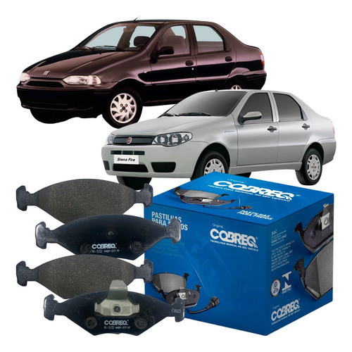 Jogo 04 Pastilha Freio Fiat Siena Palio 1.0 1.3 1.4 1.5 1.6 em Oferta na Shopee