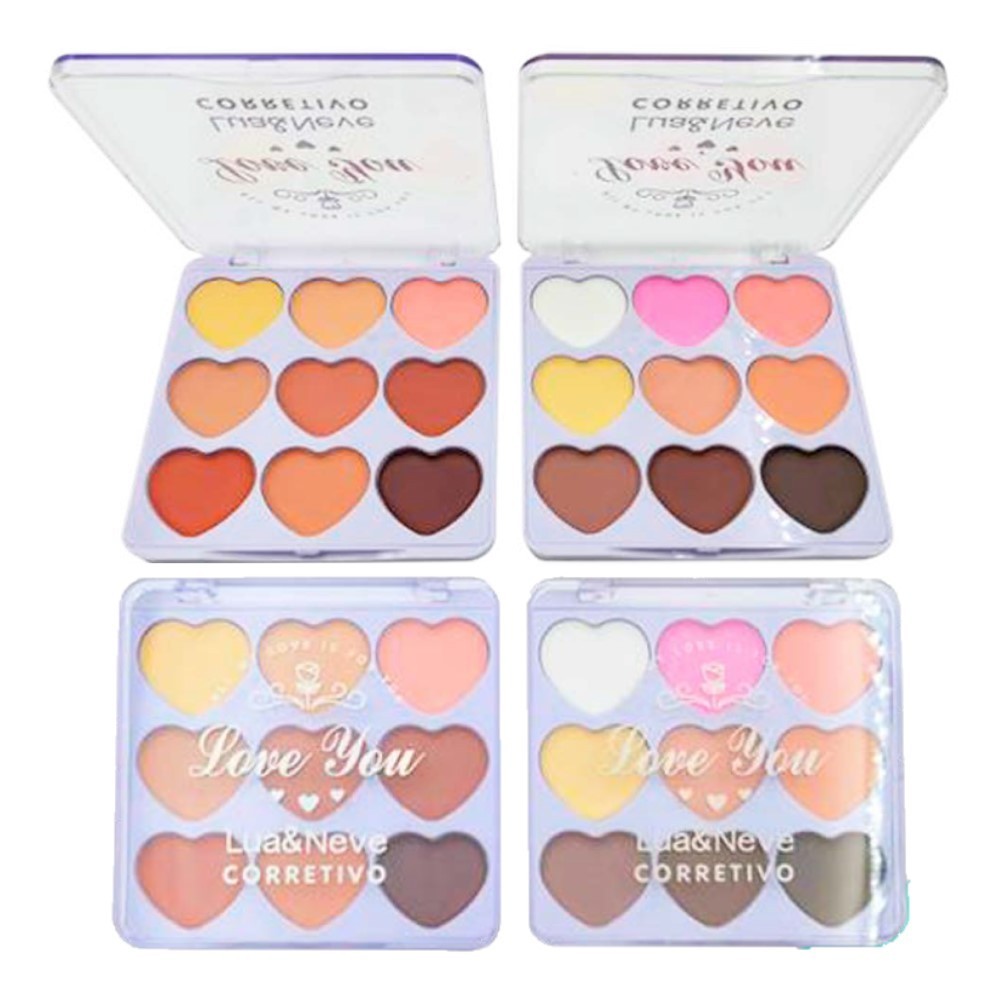 2 Paleta de Corretivo Love You LN02402 Lua e Neve