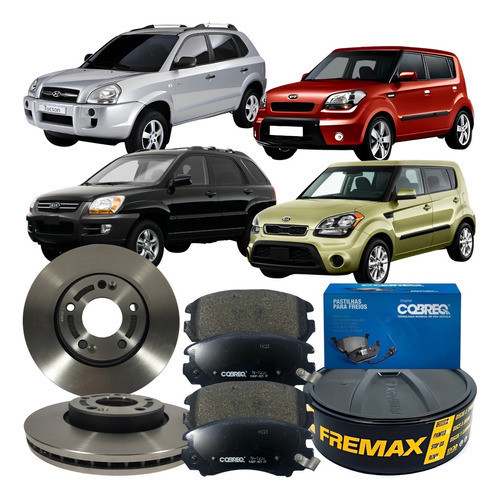 Kit Disco Freio Dianteiro Pastilha Sportage 2005 Á 2010