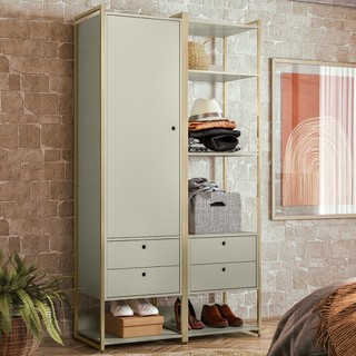 Closet Industrial 1 Porta 4 Gavetas 17521 em Oferta na Shopee