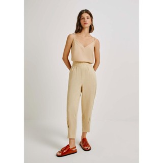 Calça Feminina Slouchy Cintura Alta Com Linho Hering em Oferta na Shopee