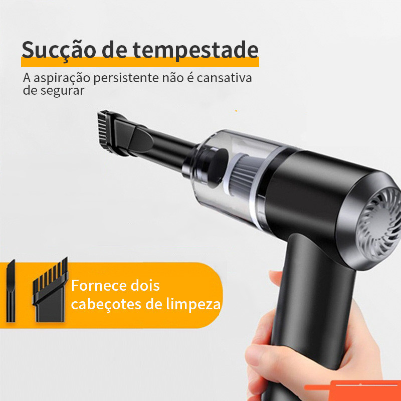 MIni Aspirador De Pó Preto Usb Portátil Completo Linha Premium Carro E Casa 2000mAh