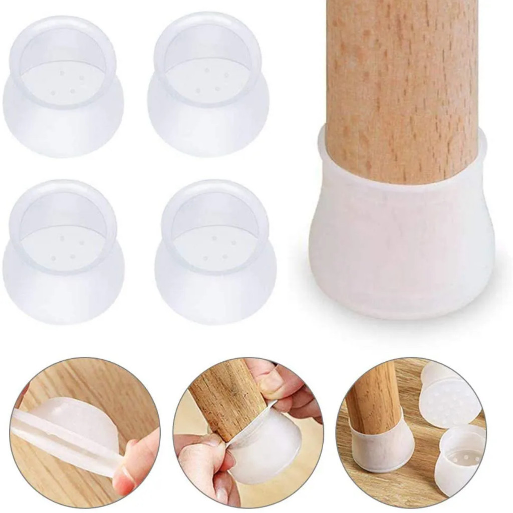 Kit C/ 28 Protetor de Silicone para Pés de Cadeira e Mesa Pés Pezinho Redondo