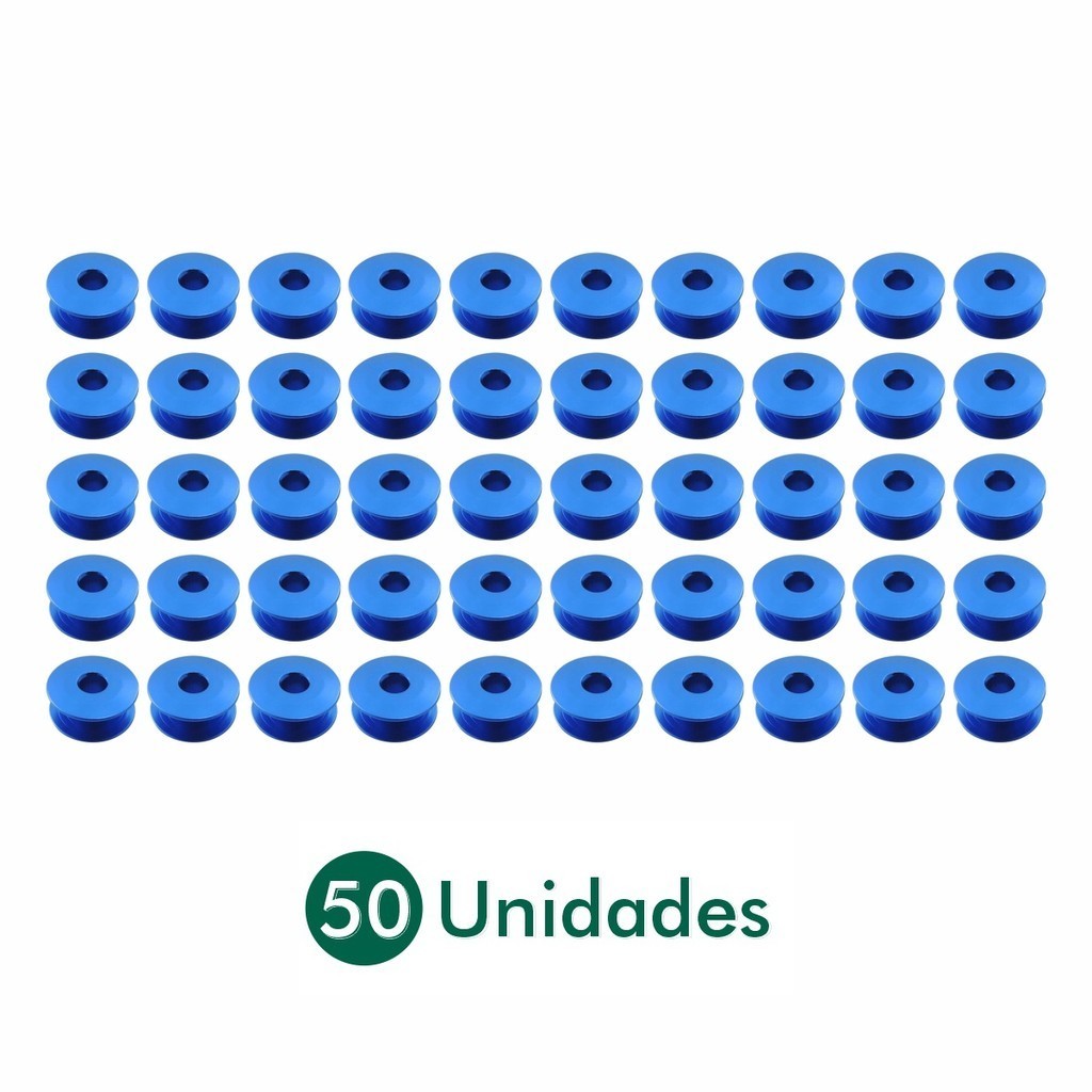 Bobina Carretilha Baixa Para Maquina Reta Industrial Kit 50 Peças