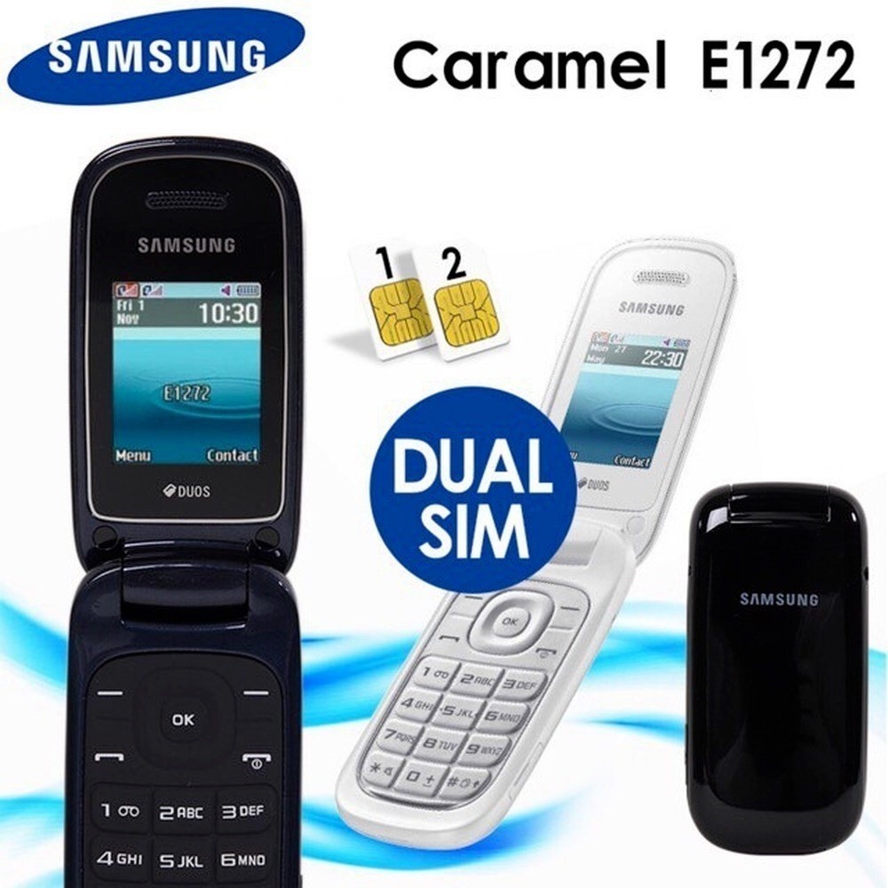 Samsung E1272 GSM 2G quad band Botão De Cartão Duplo flip card