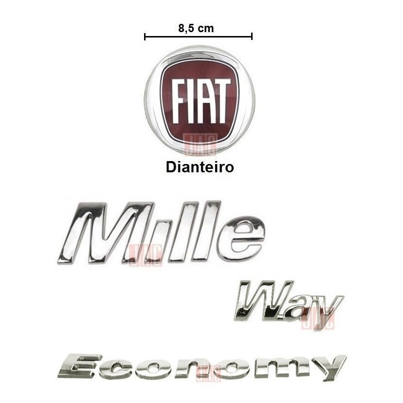 Emblemas Mille Way Economy + Fiat Da Grade - 2010 À 2012