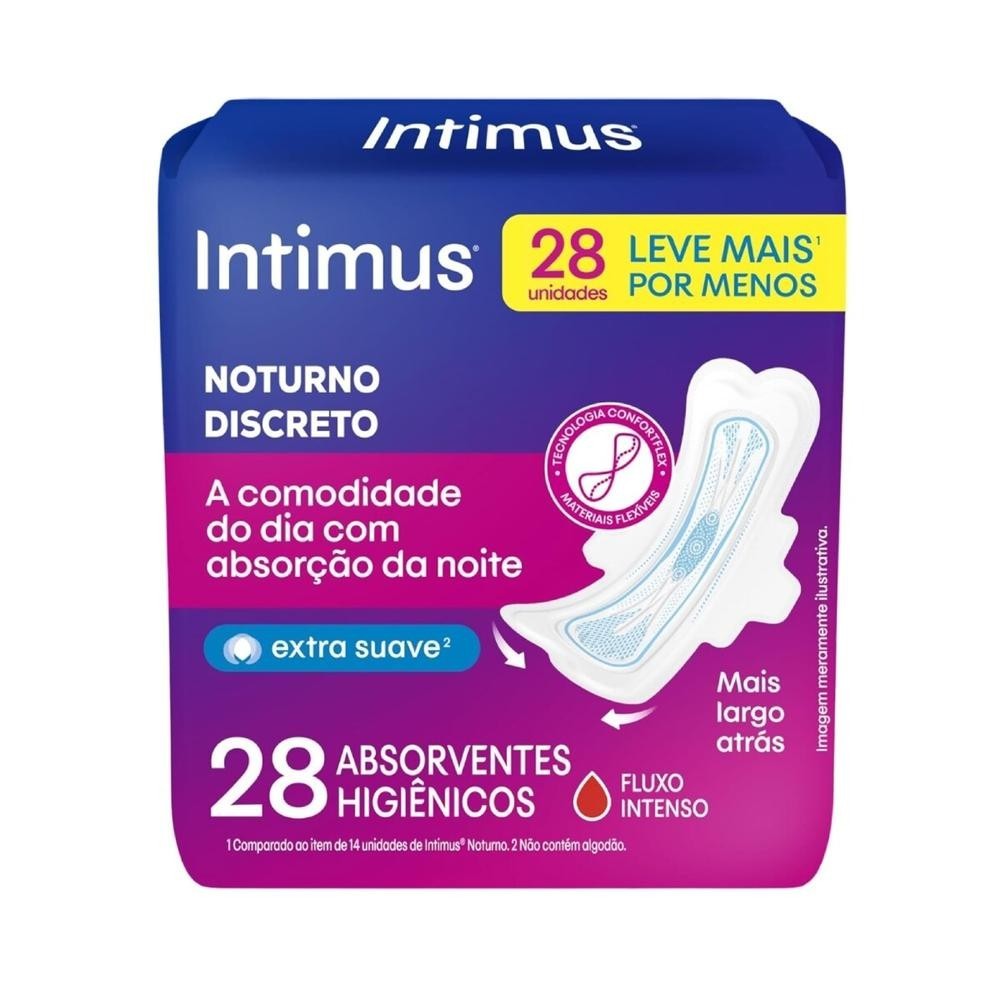 Absorvente Intimus Dia e Noite Ultrafino Extra Suave com Abas 28 Unidades Leve mais Por menos em Oferta na Shopee