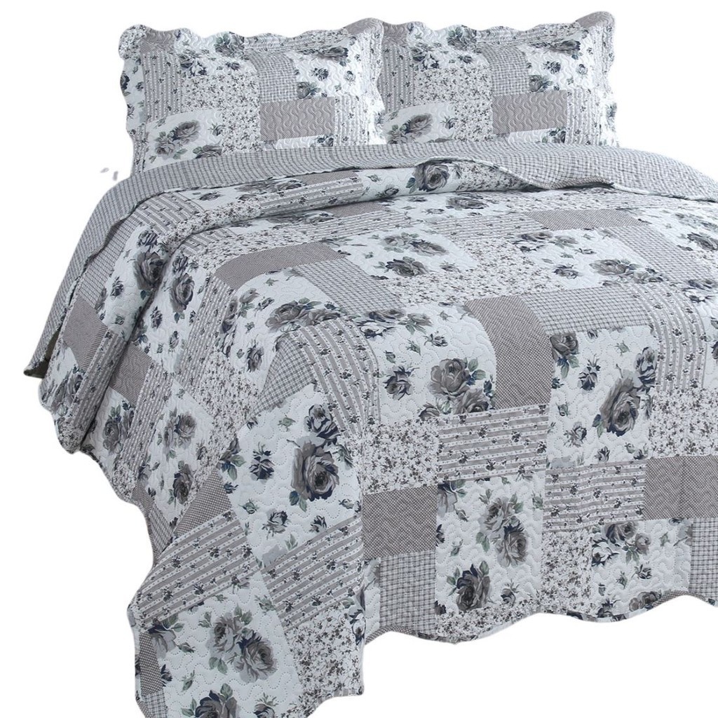 Kit Colcha Cobre Leito King Jaú Cinza Jolitex