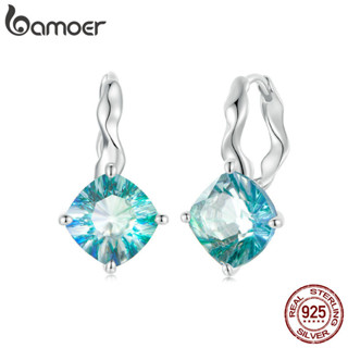 Brincos Bamoer 925 Sterling Sliver Hoop De Turmalina Azul-Verde Design Jóias Presentes Para Mulheres em Oferta na Shopee
