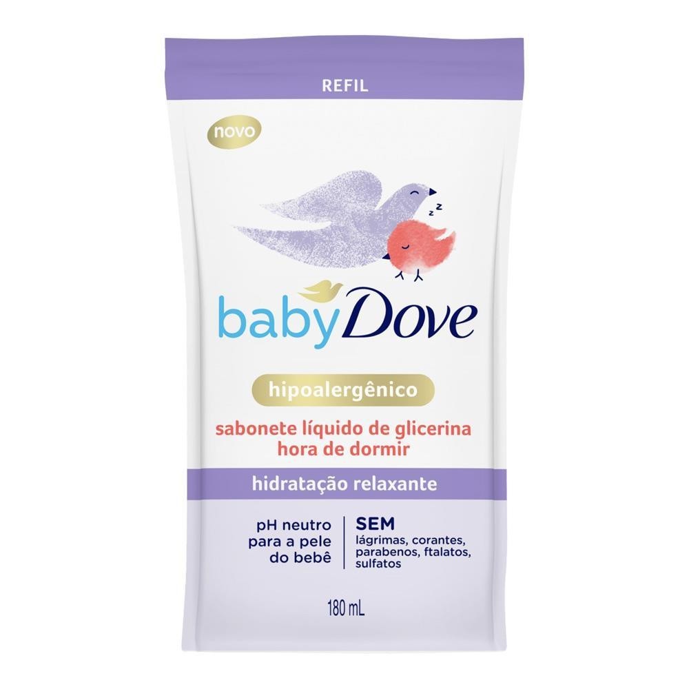 DOVE BABY SABONETE LÍQUIDO REFIL HIDRATAÇÃO RELAXANTE COM 180ML - Mom & Baby