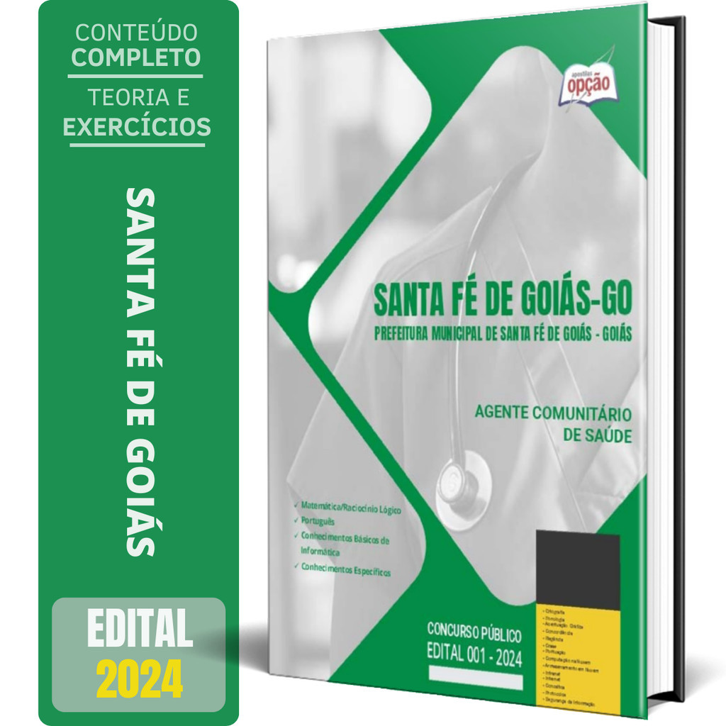 Apostila Prefeitura de Santa Fé de Goiás GO 2024 - Agente Comunitário de Saúde