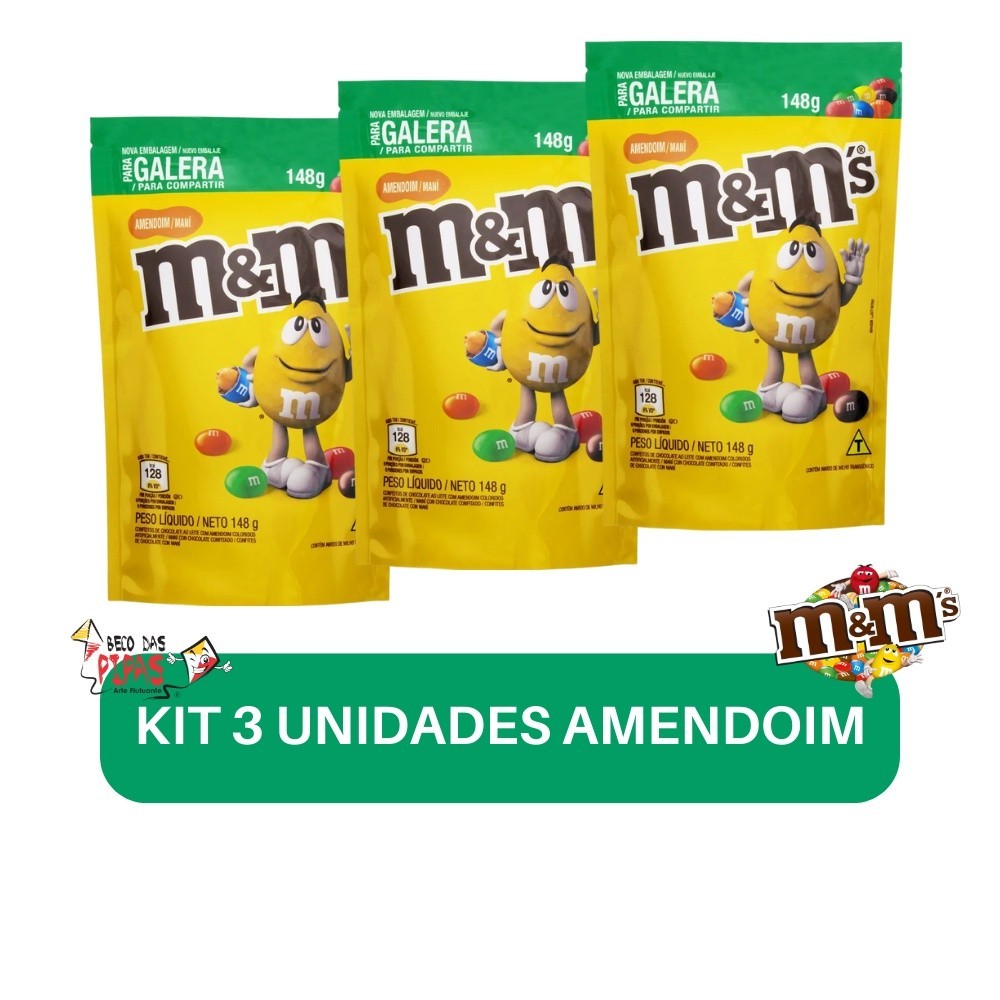 Kit 3 Mms Amendoim 148g Mars