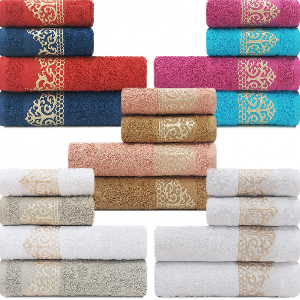 Jogo de Toalhas 4 Peças Siena Banhão e Rosto 100% Algodão Marcotex em Oferta na Shopee