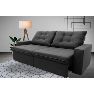 Sofá Retrátil Reclinável Malta 2,00m Suede Velut Cinza  Molas no Assento - King House em Oferta na Shopee