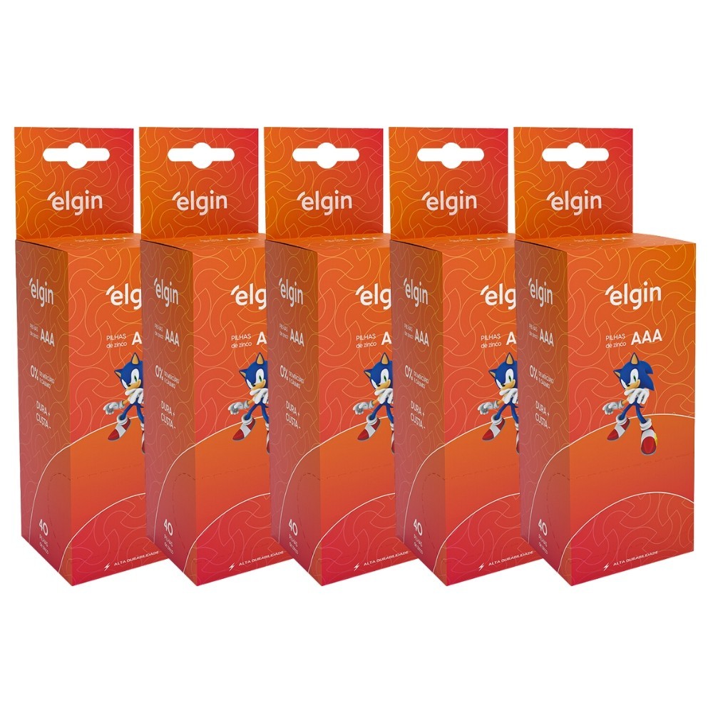 Kit 200 Pilhas Zinco Carvão Aaa Palito 3a Comum Tubo Elgin em Oferta na Shopee