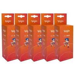 Kit 200 Pilhas Zinco Carvão Aaa Palito 3a Comum Tubo Elgin