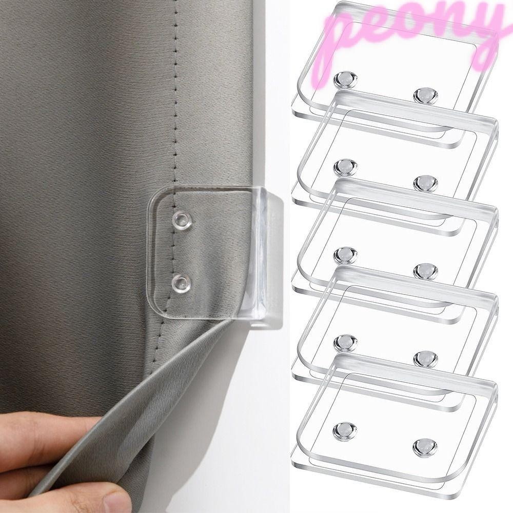 PEONY1 1/2/4/8 Unidades Suporte Fixador À Prova De Vento , Clipes Autoadesivos Para Cortina De Chuveiro Anti-Respingos ,