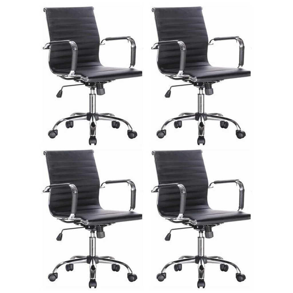 Kit 4 Cadeiras para Escritório Diretor Esteirinha Corino Office Cadeira Diretor