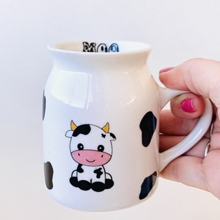 Caneca Leiteira em Porcelana Vaquinha 260ml