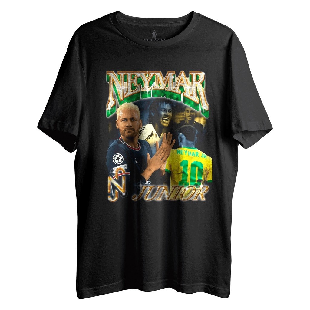 Camiseta Algodão Unissex Tshirt Neymar Jr Copa do Mundo 2022 Seleção Brasileira