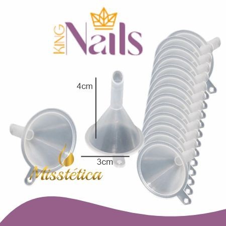 Mini Funil Plástico - King Nails 15 unidades em Oferta na Shopee