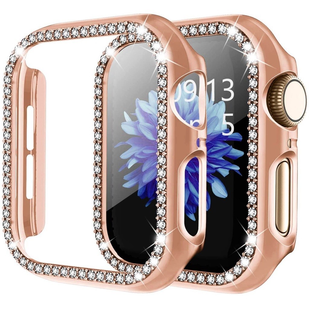 Capa Case Brilhante Diamante para smartwatch apple watch  38mm 40mm 41mm 42mm 44mm 45mm