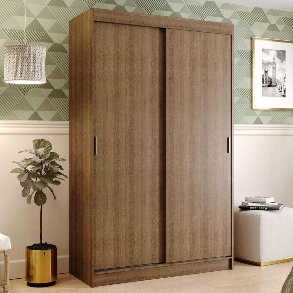 Guarda-Roupa Solteiro Madesa Tokio 2 Portas de Correr 2 Gavetas - Rustic - Home & Living
