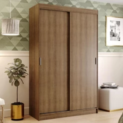 Guarda-Roupa Solteiro Madesa Tokio 2 Portas de Correr 2 Gavetas - Rustic