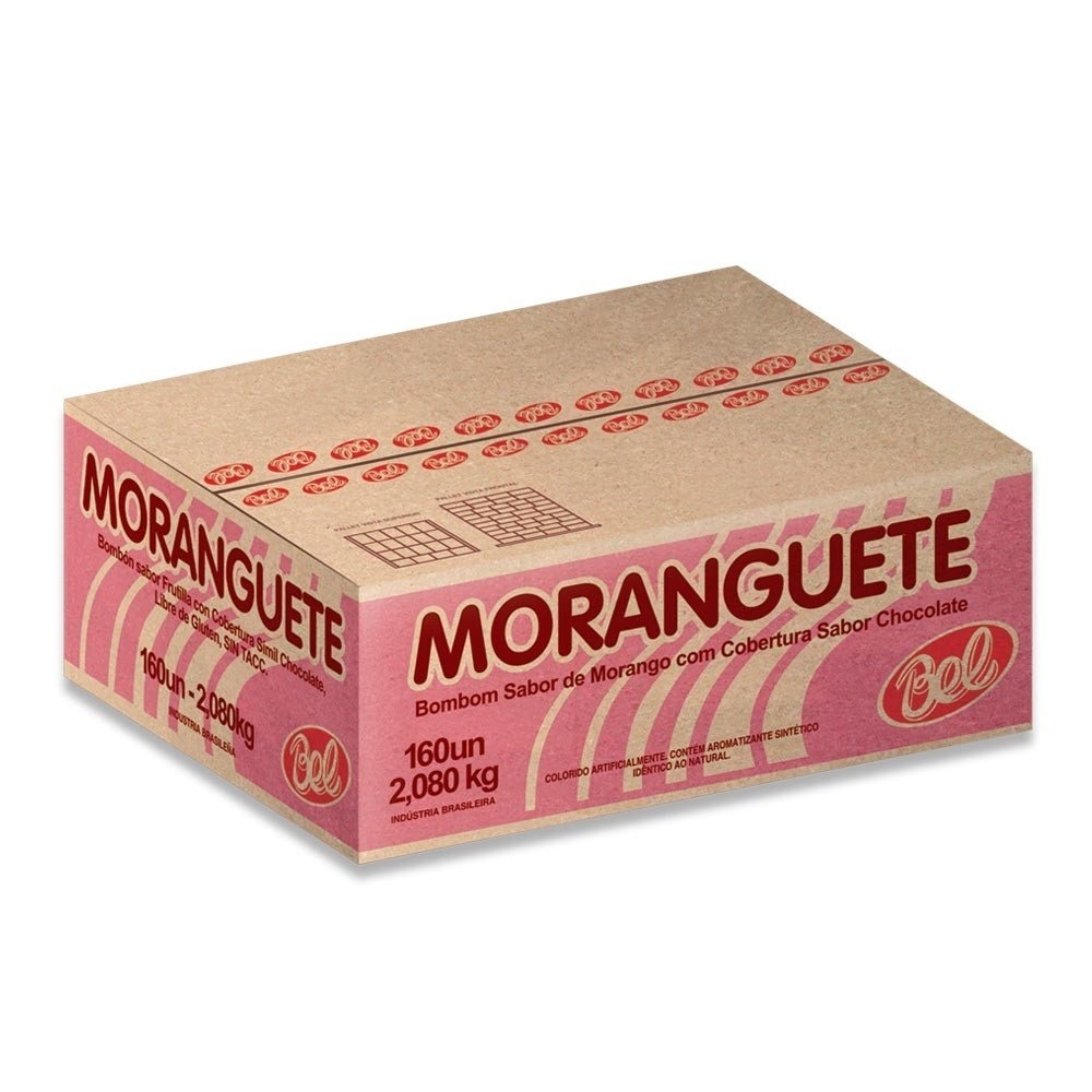 Bombom Chocolate Recheado Moranguete c/160 - Bel