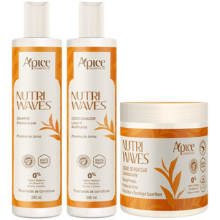 Kit Apse Apice Nutri Waves Shampoo Condicionador E Creme De Pentear Acidificante Capilar Vegano em Oferta na Shopee