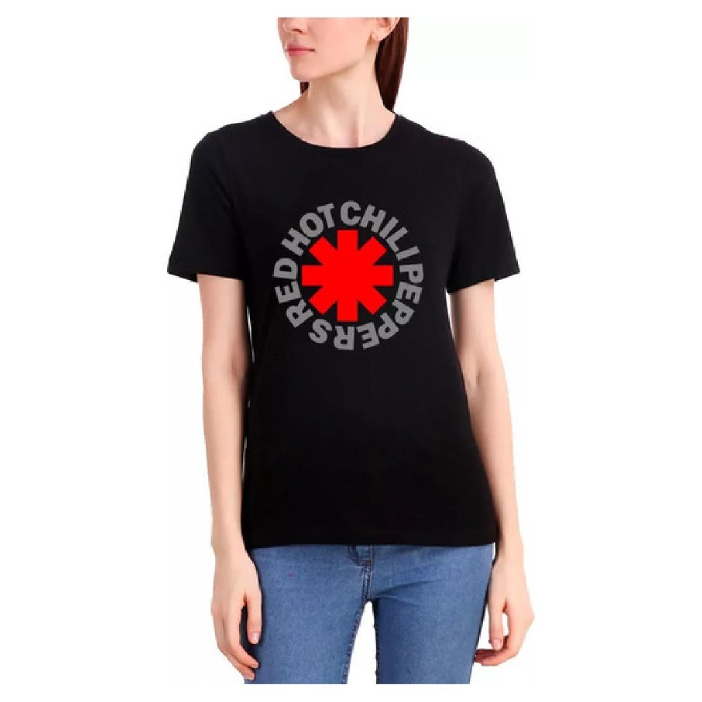 Babylook Feminina Show Red Hot Chili Peppers Prata Fre+cos