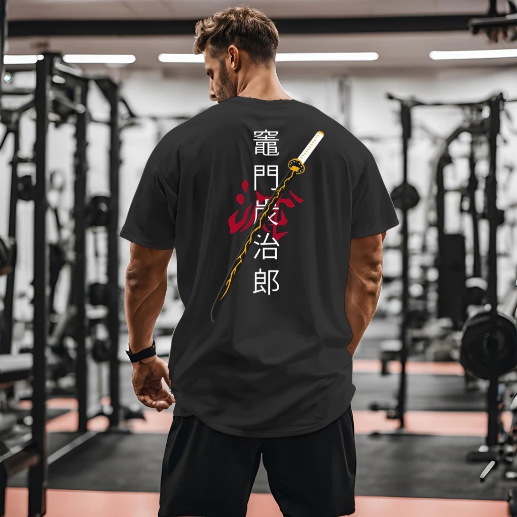 Camiseta streetwear espada japonesa 100% Algodão fashion